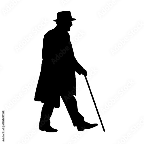  Elderly man silhouette