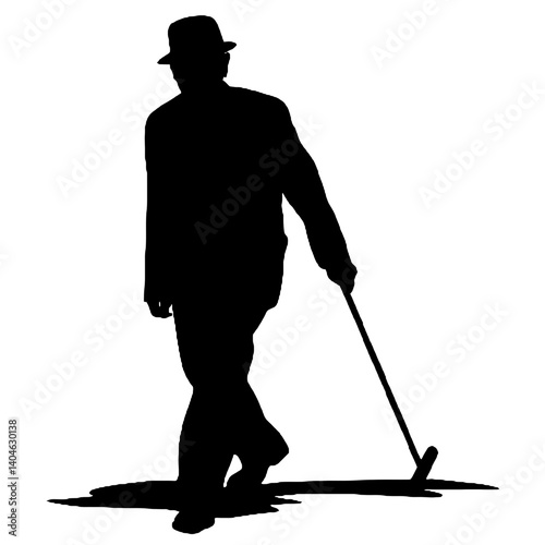  Elderly man silhouette