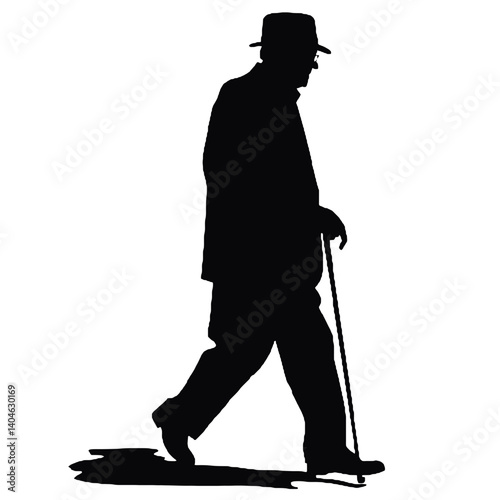  Elderly man silhouette