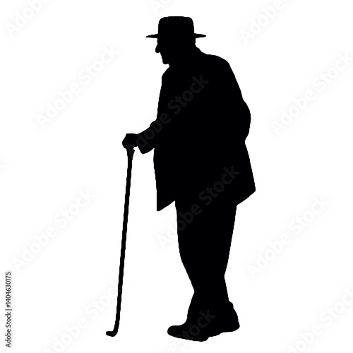  Elderly man silhouette