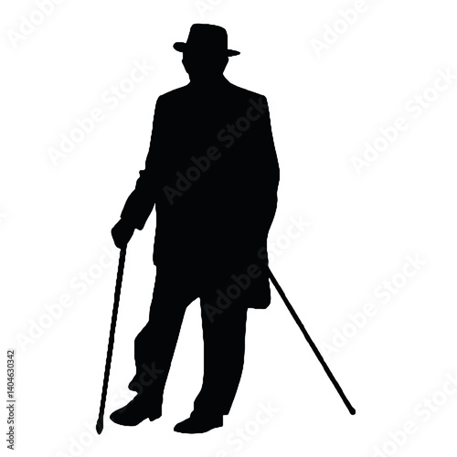  Elderly man silhouette