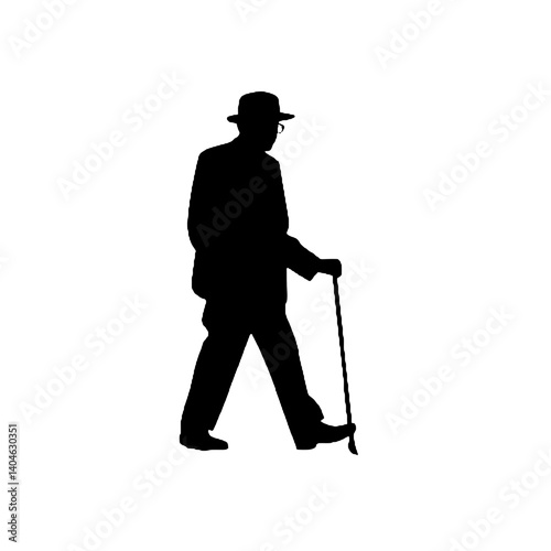  Elderly man silhouette