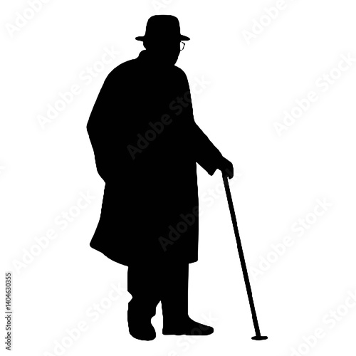  Elderly man silhouette