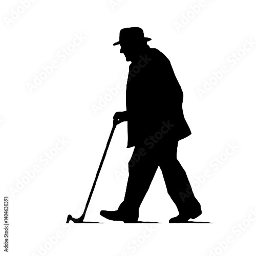  Elderly man silhouette