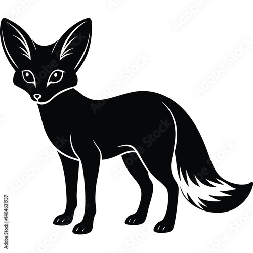 fennec fox vector silhouette single collection