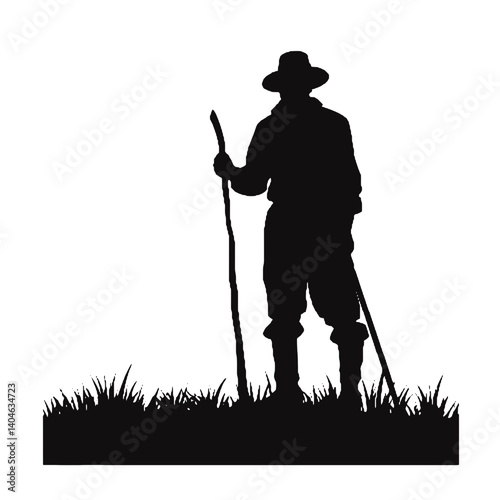 farmer  silhouette