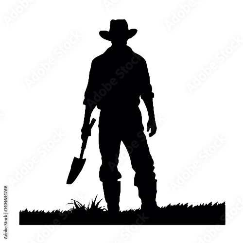 farmer  silhouette