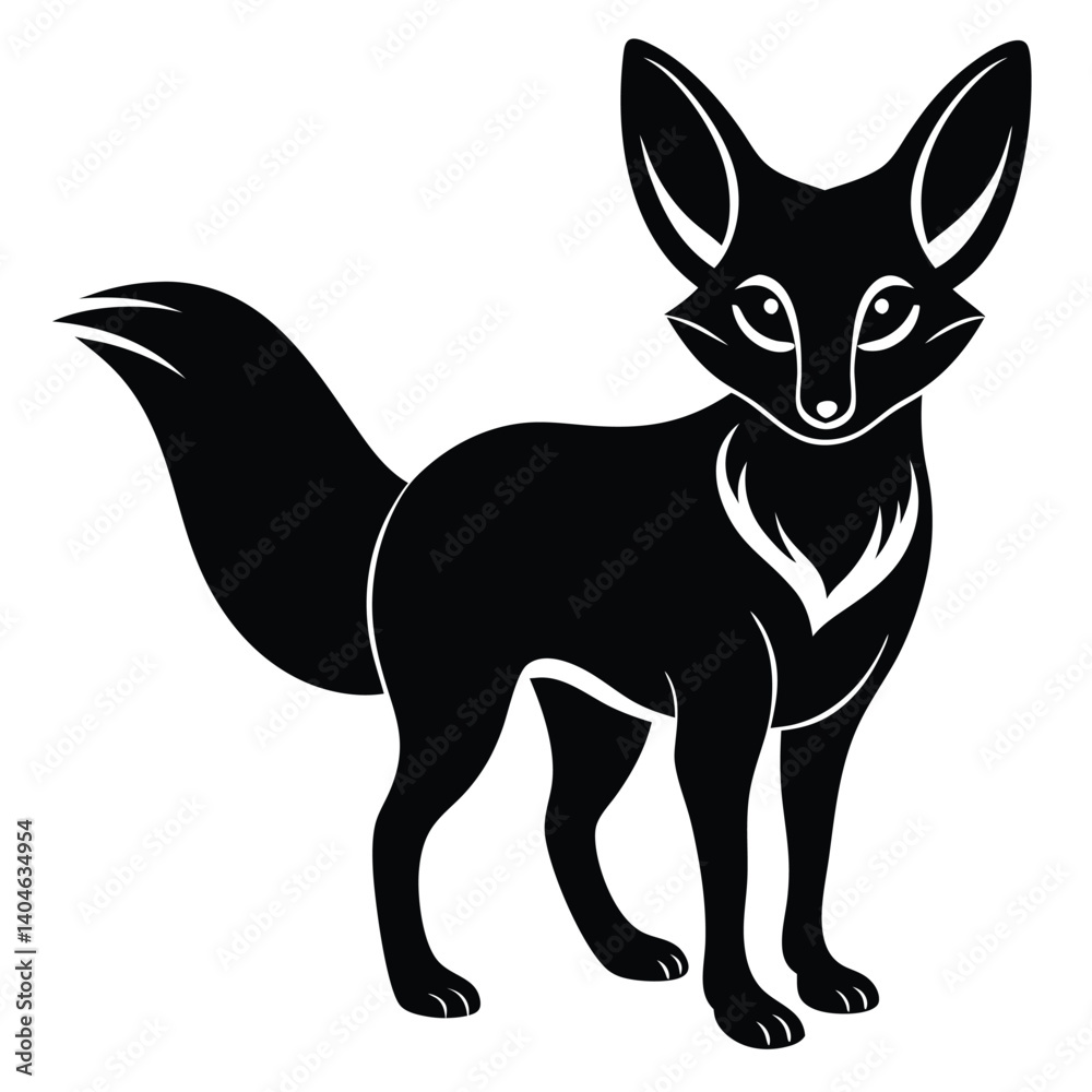 Fototapeta premium fennec fox vector silhouette single collection