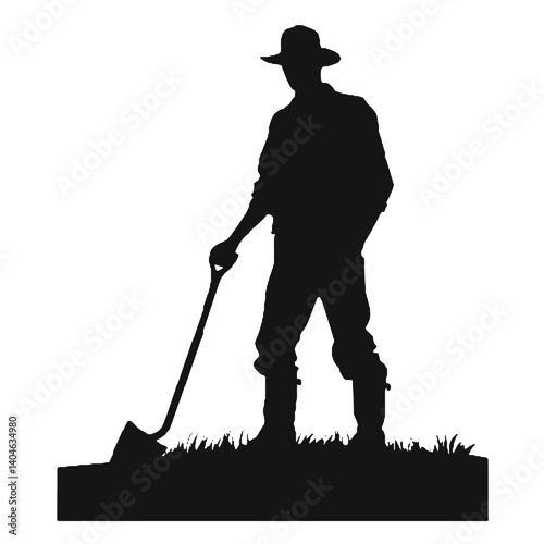 farmer  silhouette
