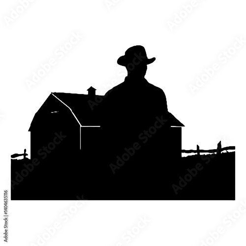 farmer  silhouette