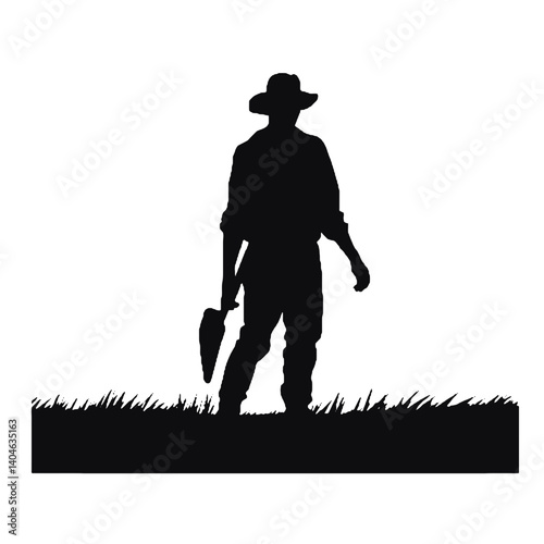 farmer  silhouette
