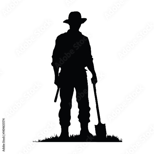 farmer  silhouette
