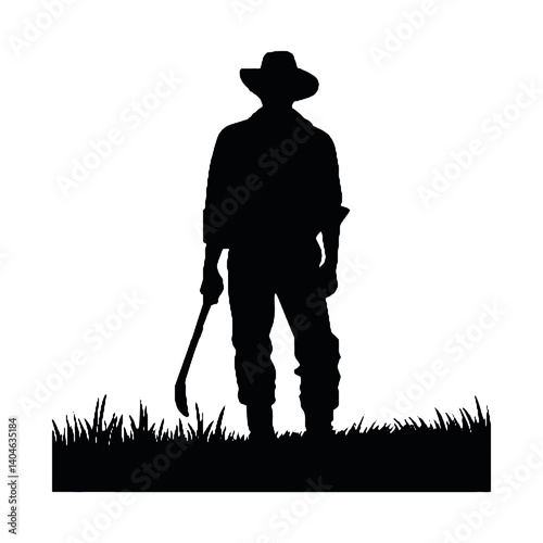 farmer  silhouette