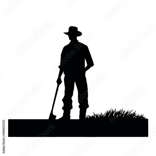 farmer  silhouette