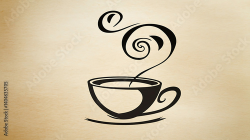 A coffee cup with steam coming out of it. Generated using AI.