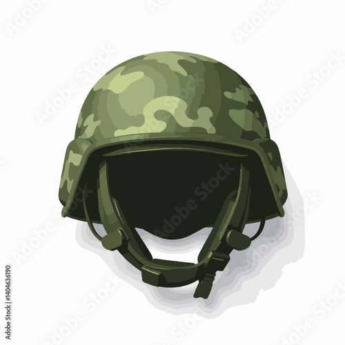 Modern military helmet design in matte olive green, military equipment