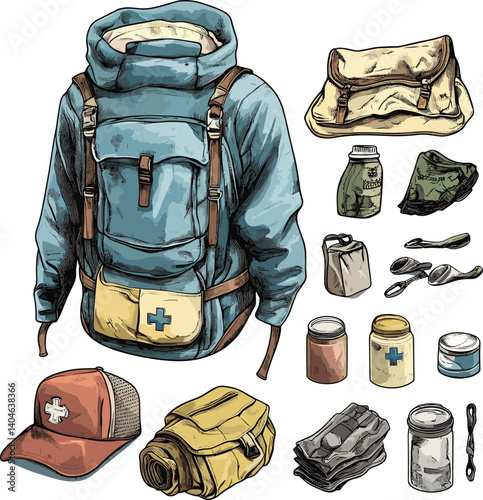set of hiking boots