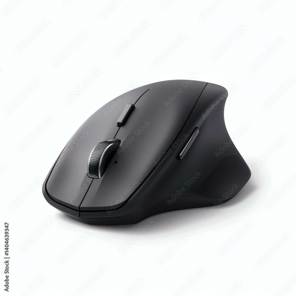 Ergonomic Vertical Mouse in Matte Black on White Background for Comfort and Productivity Ergonomic Vertical Mouse in Matte Black on White Background for Comfort and Productivity