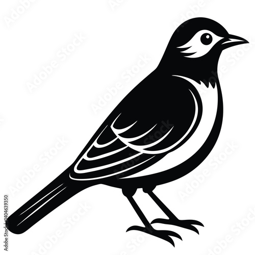 Bohemian waxwing vector silhouette single collection