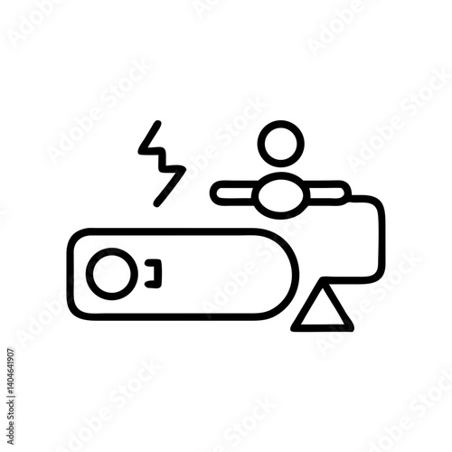 Balance beam icon illustrating athletic competition, black outline, transparent background