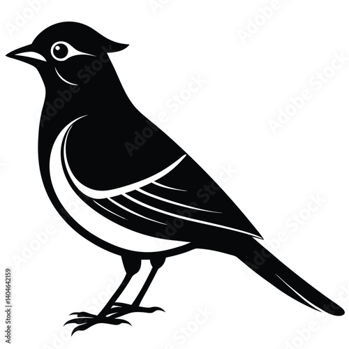 Bohemian waxwing vector silhouette single collection
