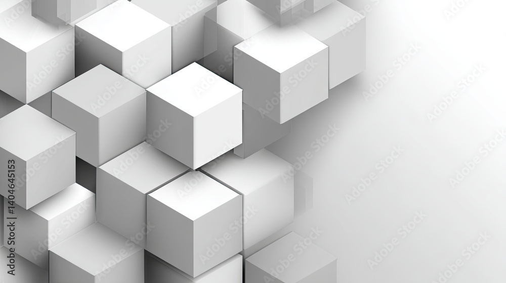 Abstract white cubes pattern background Abstract white cubes pattern background