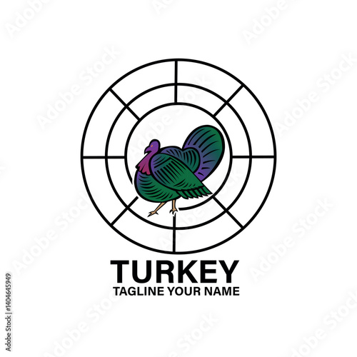 vector illustration of a turkey  animal bird background