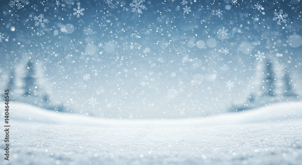 custom made wallpaper toronto digitalSerene Winter Snowfall: Blinding White, Deep Blue Hues AI Generated