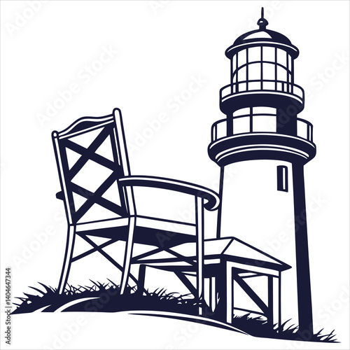 silhouette chairi mage on whiteb ackground