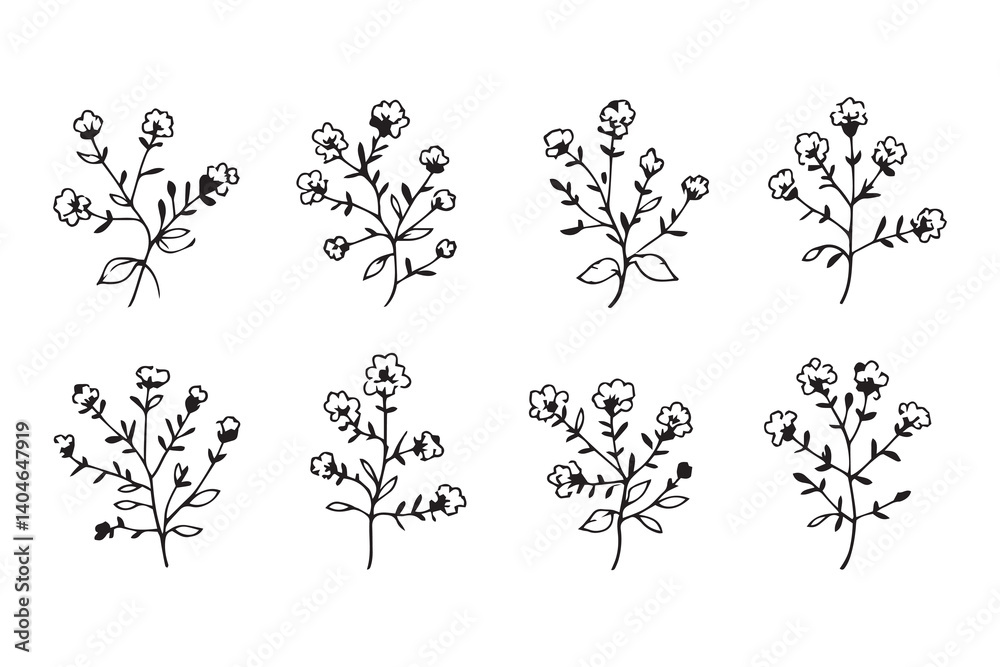 Fototapeta premium Mimosa line art