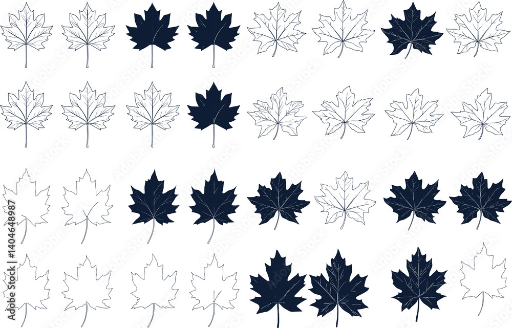 Tsugar Maple Leaves Are Icon Silhouette Vector. This is an editable and printable vector Tsugar Maple Leaves Are Icon Silhouette Vector. This is an editable and printable vector