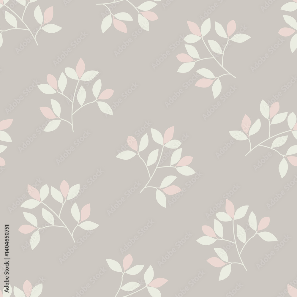 custom made wallpaper toronto digitalSeamless doodle floral leaves vector texture for summer and spring. Cute hand-drawn seamless pattern leaves background. Doodle leaves branch for seasonal design, textile, and greeting card.