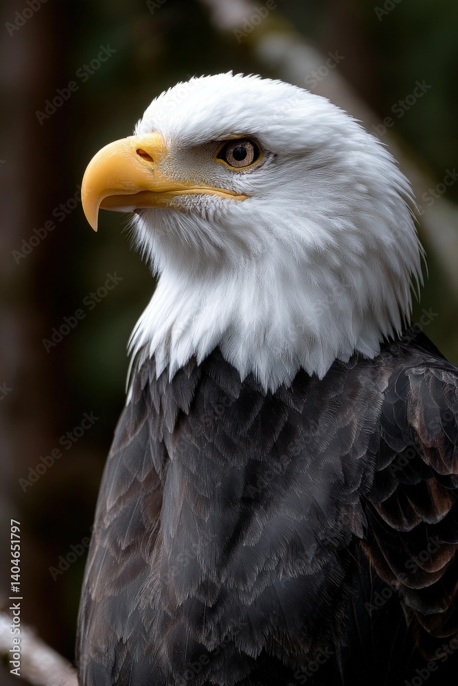 Obraz premium Majestic bald eagle perched in nature's embrace