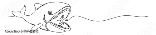 jonah and the big fish biblical scene graphic monoline illustration