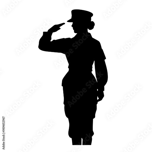 Vector de mujer militar – ilustración de silueta femenina armada