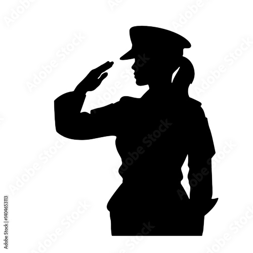 Vector de mujer militar – ilustración de silueta femenina armada