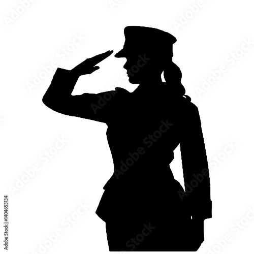 Vector de mujer militar – ilustración de silueta femenina armada