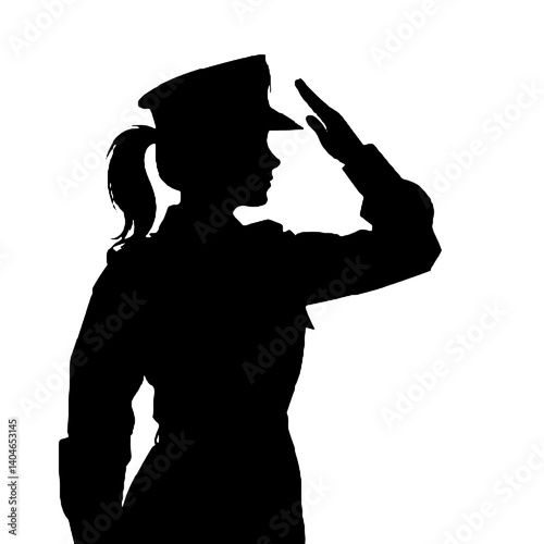 Vector de mujer militar – ilustración de silueta femenina armada