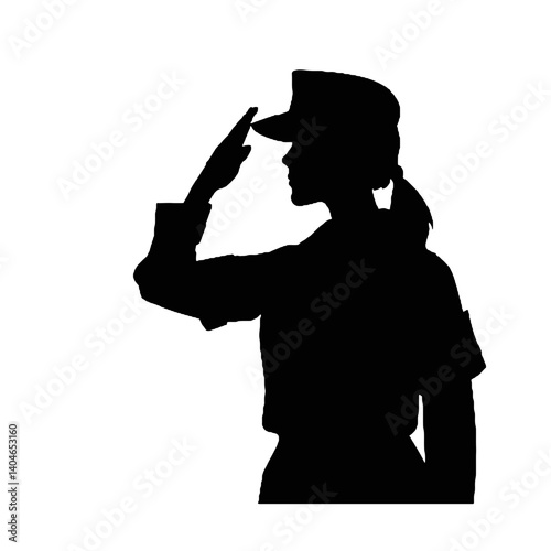 Vector de mujer militar – ilustración de silueta femenina armada