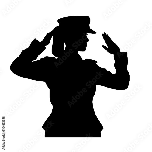 Vector de mujer militar – ilustración de silueta femenina armada