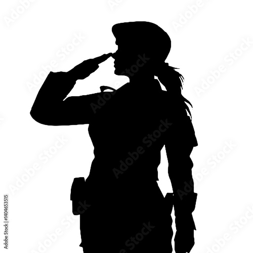 女性兵士のシルエット
