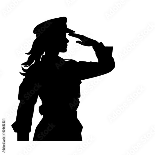 女性兵士のシルエット