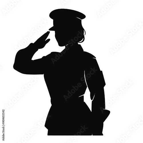 女性兵士のシルエット