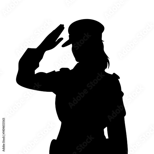 女性兵士のシルエット