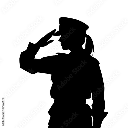 女性兵士のシルエット