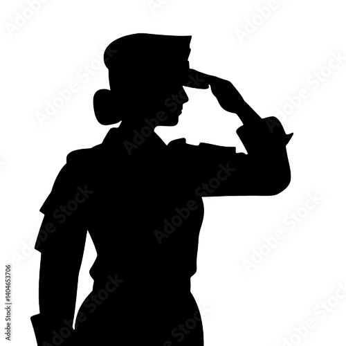 女性兵士のシルエット
