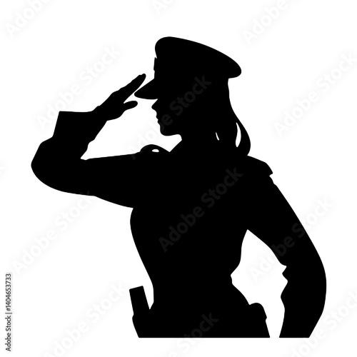 女性兵士のシルエット