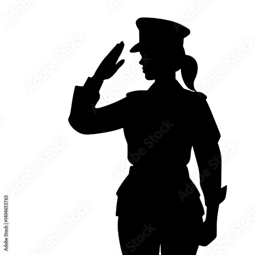 女性兵士のシルエット
