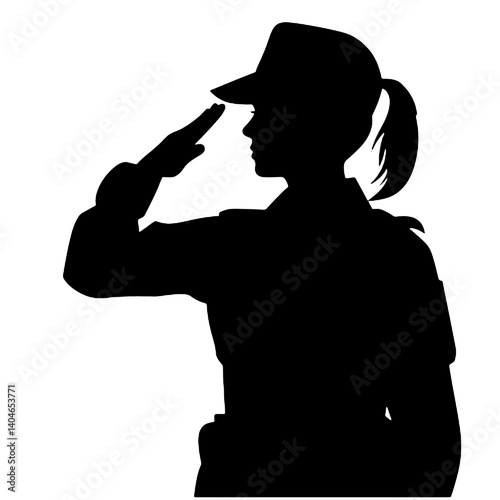 女性兵士のシルエット