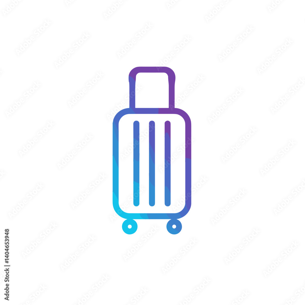 Stylish suitcase icon in gradient colors representing travel Stylish suitcase icon in gradient colors representing travel